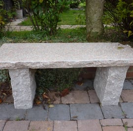 Rustic Straight Pink Granite Garden Bench