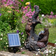 Playful Otters Solar Fountain