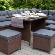 Radiant 9 Seat Rattan Corner Suite Brown