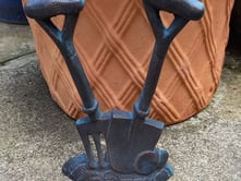 Cast Iron Spade and Fork Doorstop Ornament