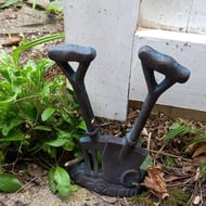 Cast Iron Spade and Fork Doorstop