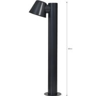 Halse Garden Path Tower Light Black Dimensions