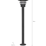 Towans Tall Garden Path Tower Light Black Dimensions