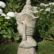 Large Thai Buddha Head Statue in Stone C0436 SIde