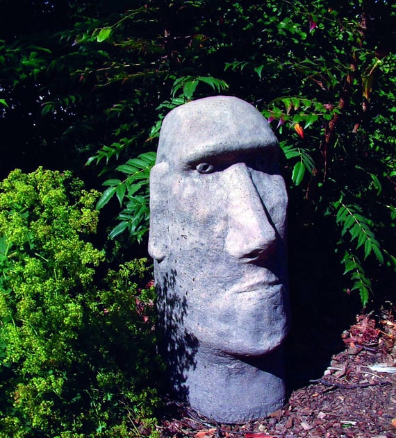 Stone Moai Head Statue