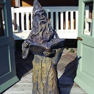 Merlin Garden Statue in Umber