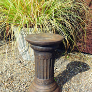 Classical Column Stone Garden Pedestal in Umber