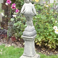 Keymer Plinth in Stone C1709 With Victorian Girl