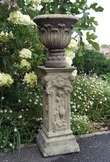 Vienna Cherub Motif Stone Garden Pedestal