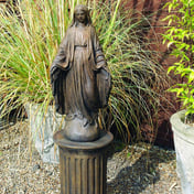 Virgin Mary Garden Statue in Umber