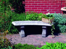 Curved Pattern Stone Garden Bench