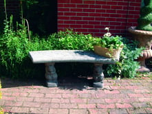 Curved Plain Stone Garden Bench