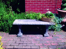 Straight Pattern Stone Garden Bench