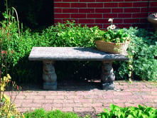 Straight Plain Stone Garden Bench