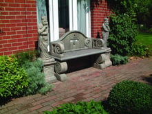 Tudor Stone Garden Bench