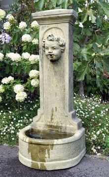 Garden Cherub Upright Stone Fountain