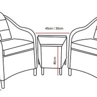 Lichfield Rapello 2 Seat Companion Set Dimensions