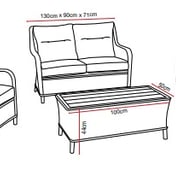 Lichfield Campania 4 Seat Coffee Set Dimensions