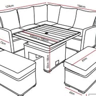 Lichfield Campania Casual Sofa Set with Adjustable Table Dimensions