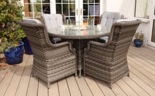 Lichfield Campania 4 Seat Rattan Dining Set with Firepit