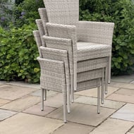 Lichfield Novelda 4 Seat Rattan Dining Set Stackable Chairs