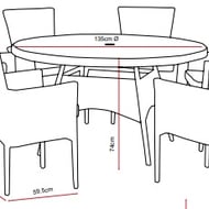 Lichfield Novelda 6 Seat Rattan Dining Set Dimensions