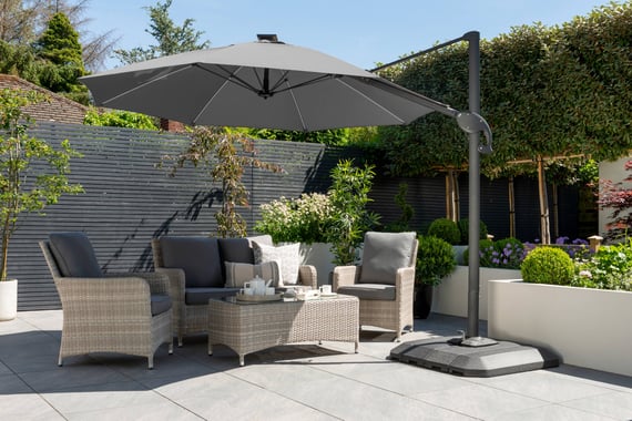 Garden Must Haves One Box 3m Cantilever Parasol Cream