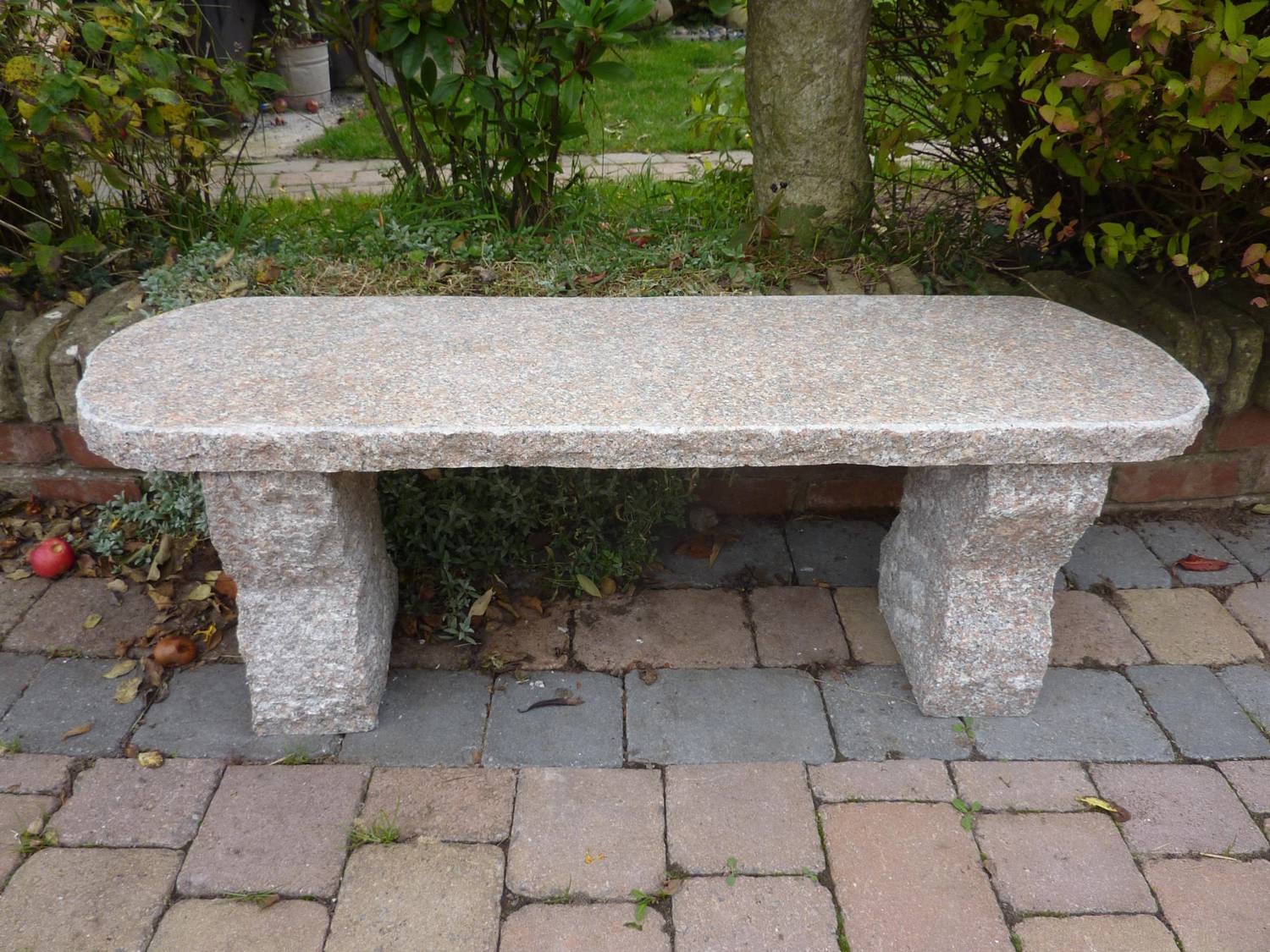 Rustic Pink Granite Garden Bench | Garden Ornamnents