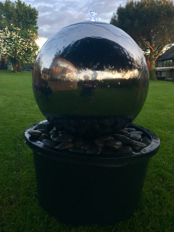 Stainless Steel Babbling Sphere Water Feature