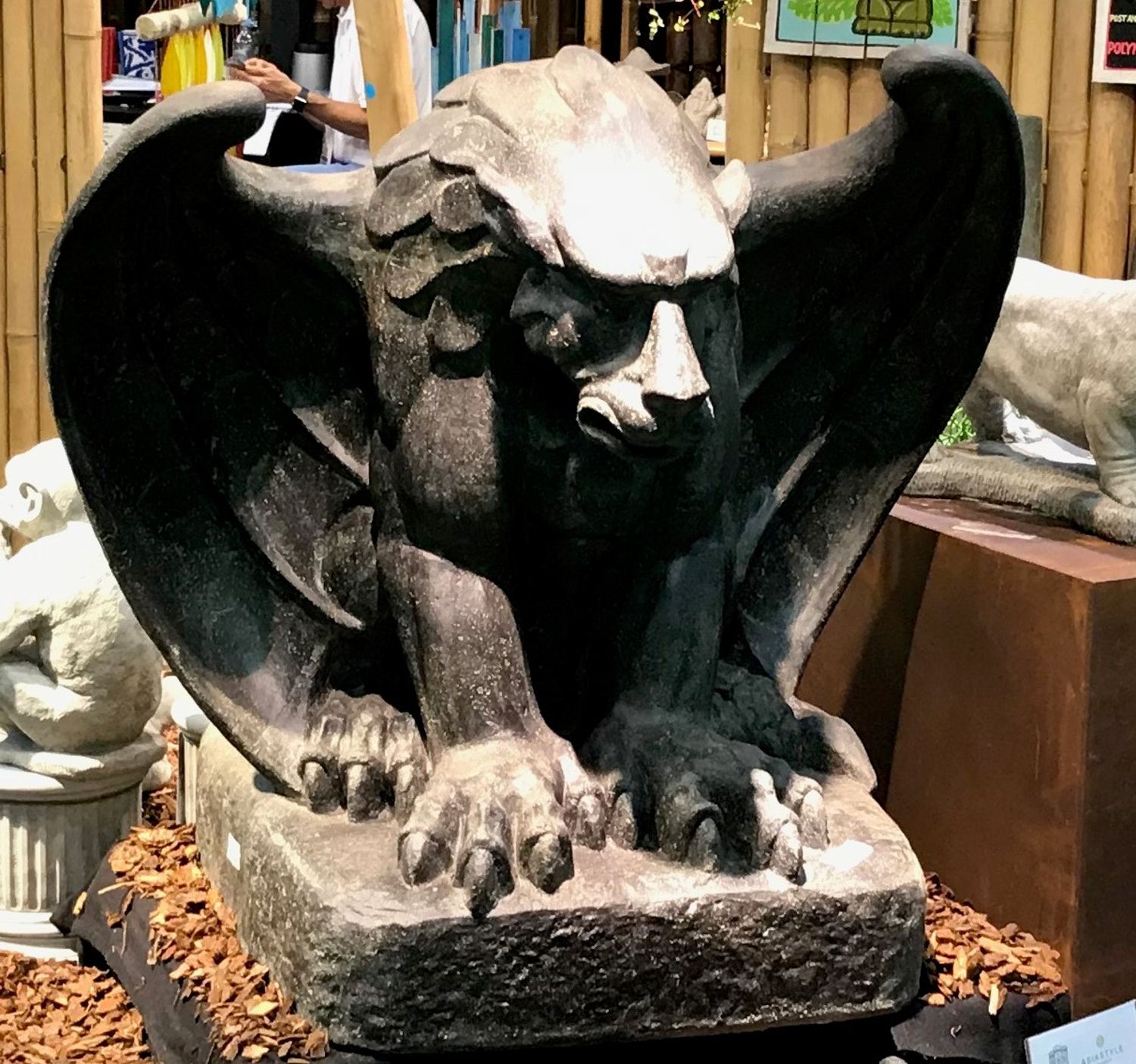 Seated-Gothic-Dragon-Stone-Statue