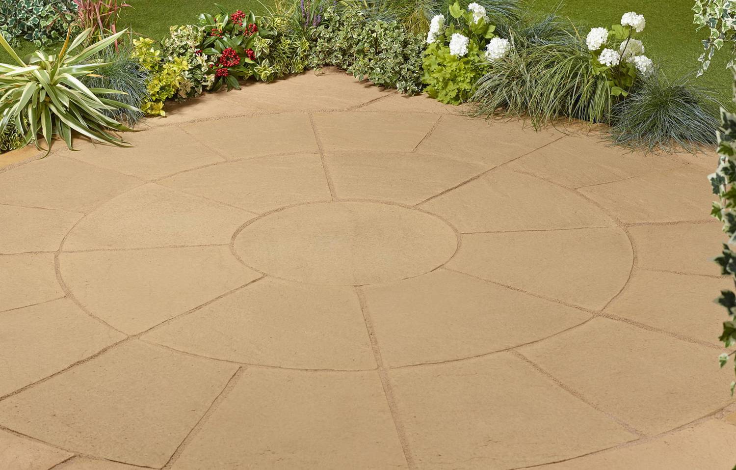 Abbey 2.4m Patio Kit York Gold with Squaring Off Kit