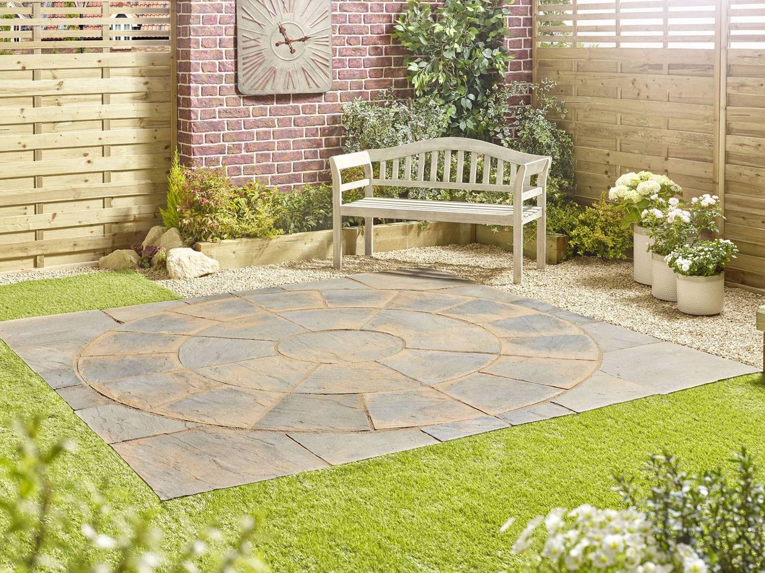 Abbey 2.4m Patio Kit Antique with Squaring Off Kit
