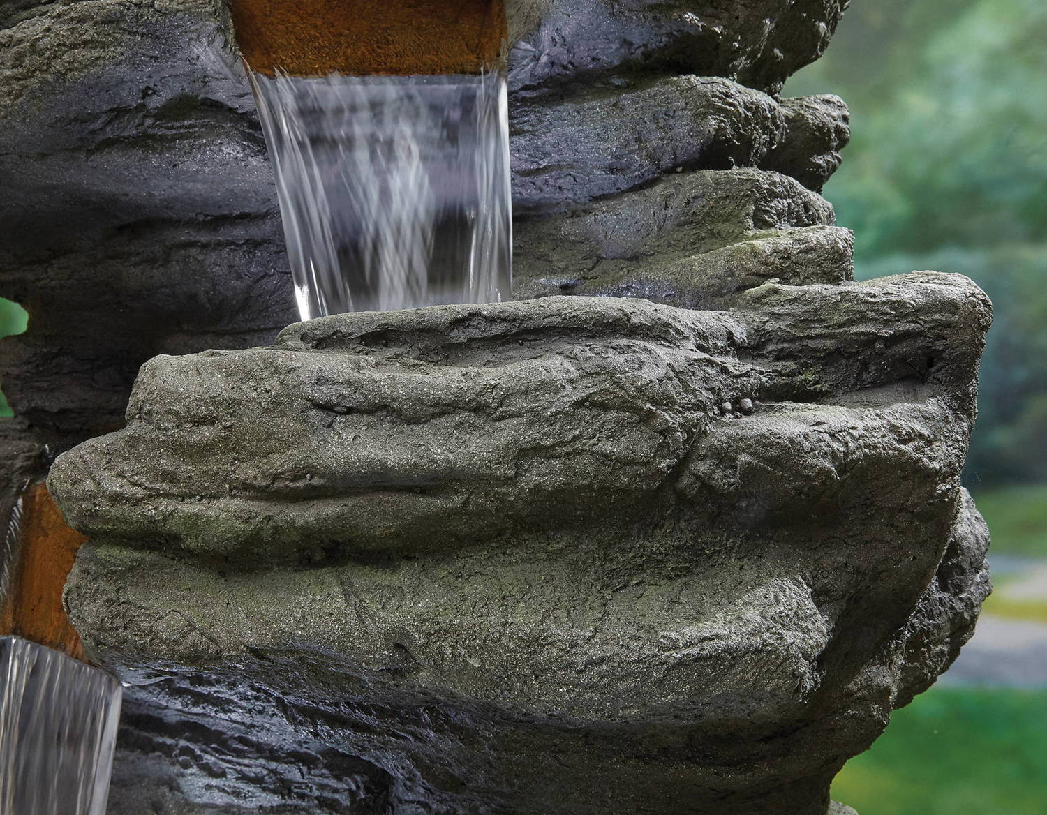 Atlas Falls Stone Garden Water Feature Detail