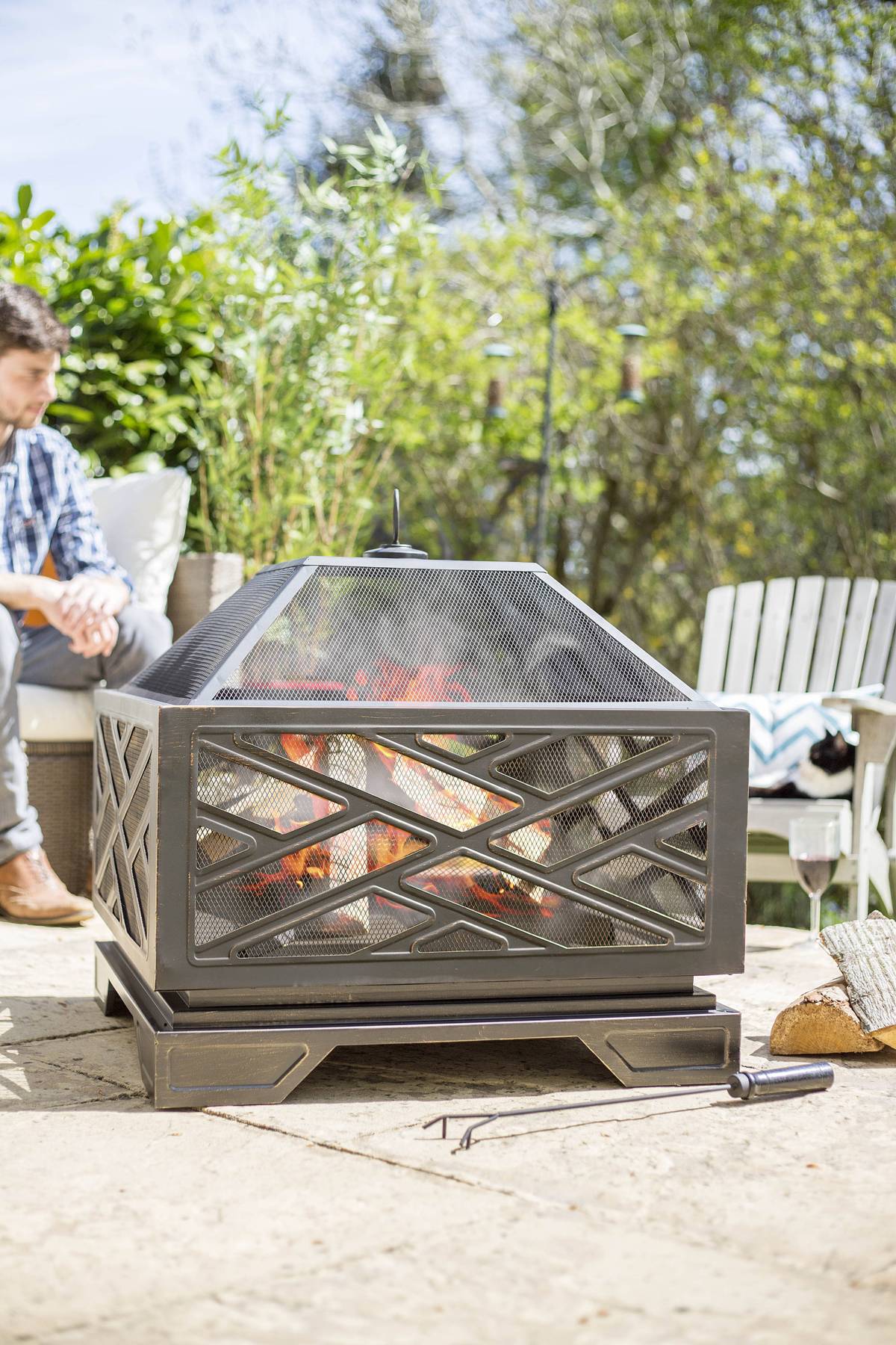 Brooklyn Steel Patio Firepit with Grill