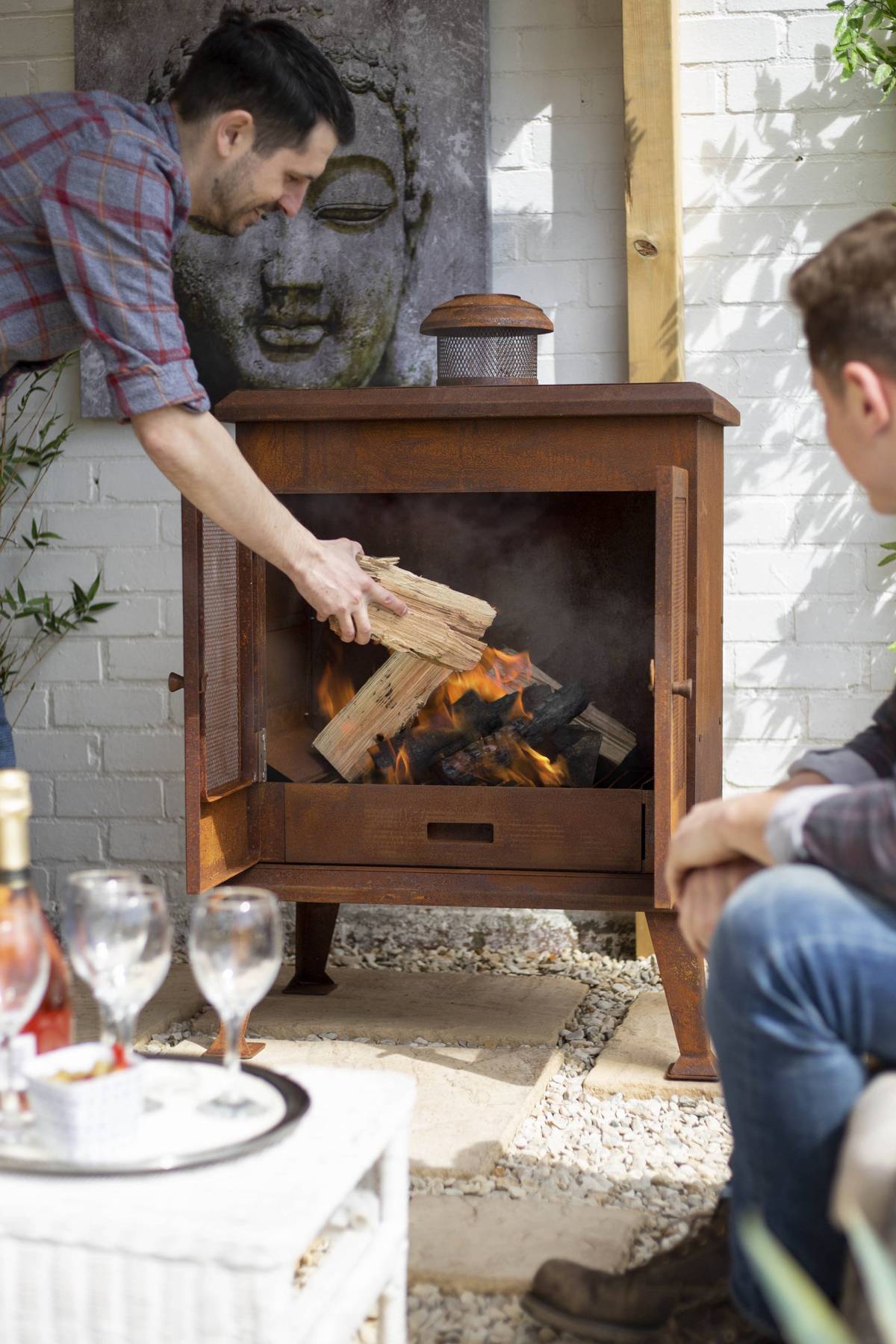Volantis Steel Outdoor Patio Fireplace