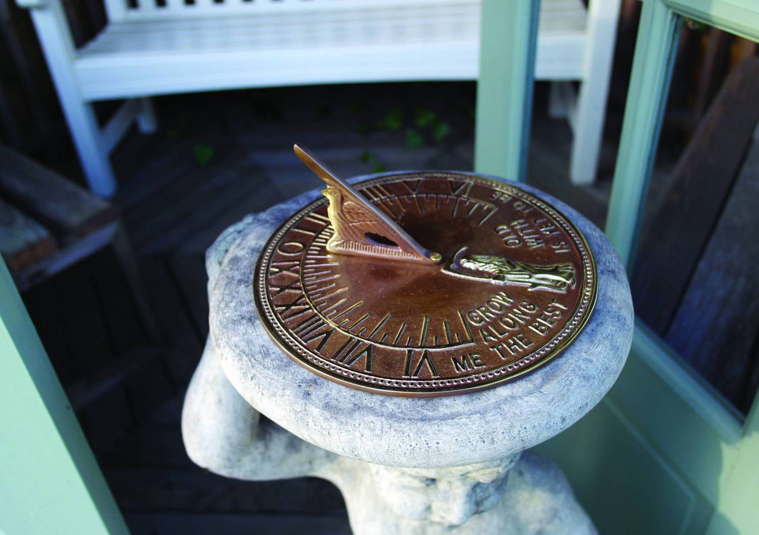 Aged Round Brass Sundial