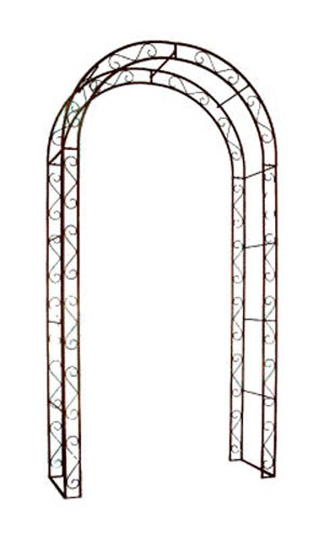 Lattice Metal Garden Arch with Side Panels