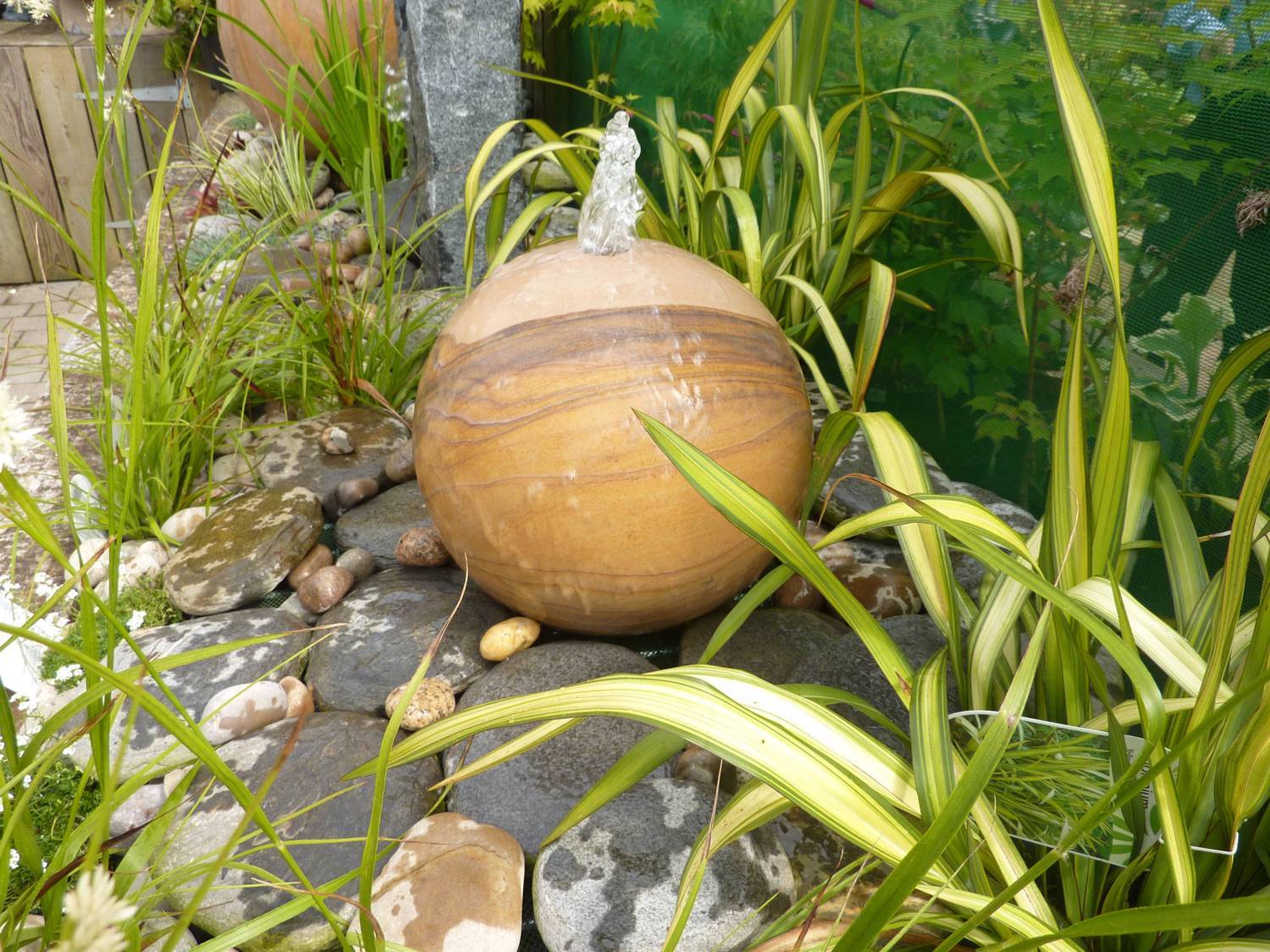Small Rainbow Sandstone Sphere Water Feature