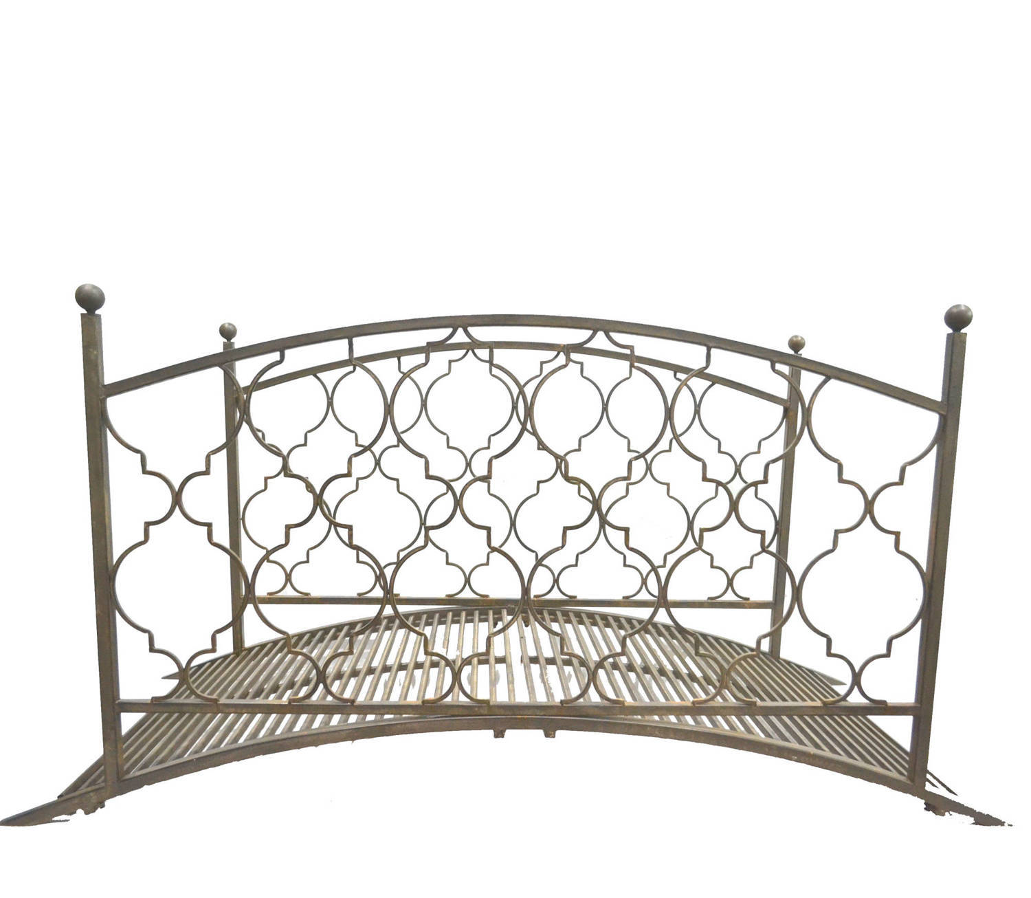 Marra Grey Antiqued Metal Garden Bridge