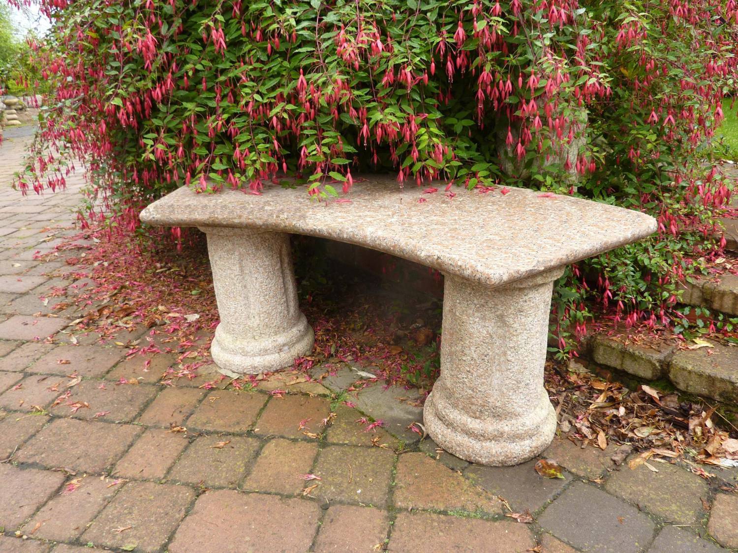 Florence Pink Granite Garden Bench