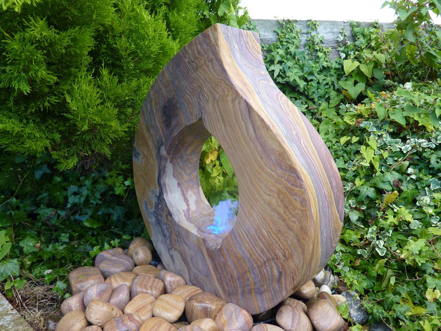 Babbling Flame Rainbow Sandstone Water Feature