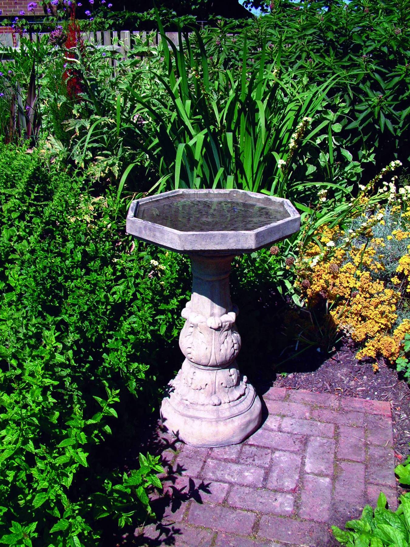 Classical Stone Birdbath with Plain Bowl