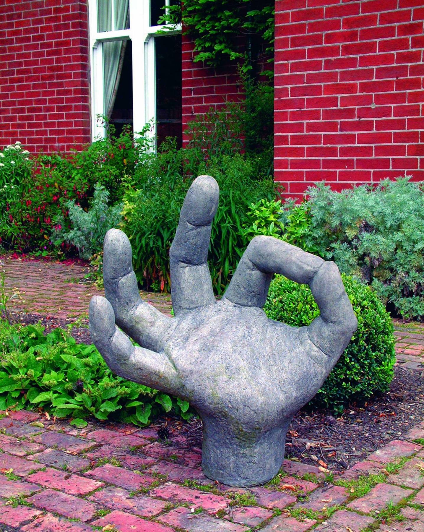 OK Hands Garden Statue