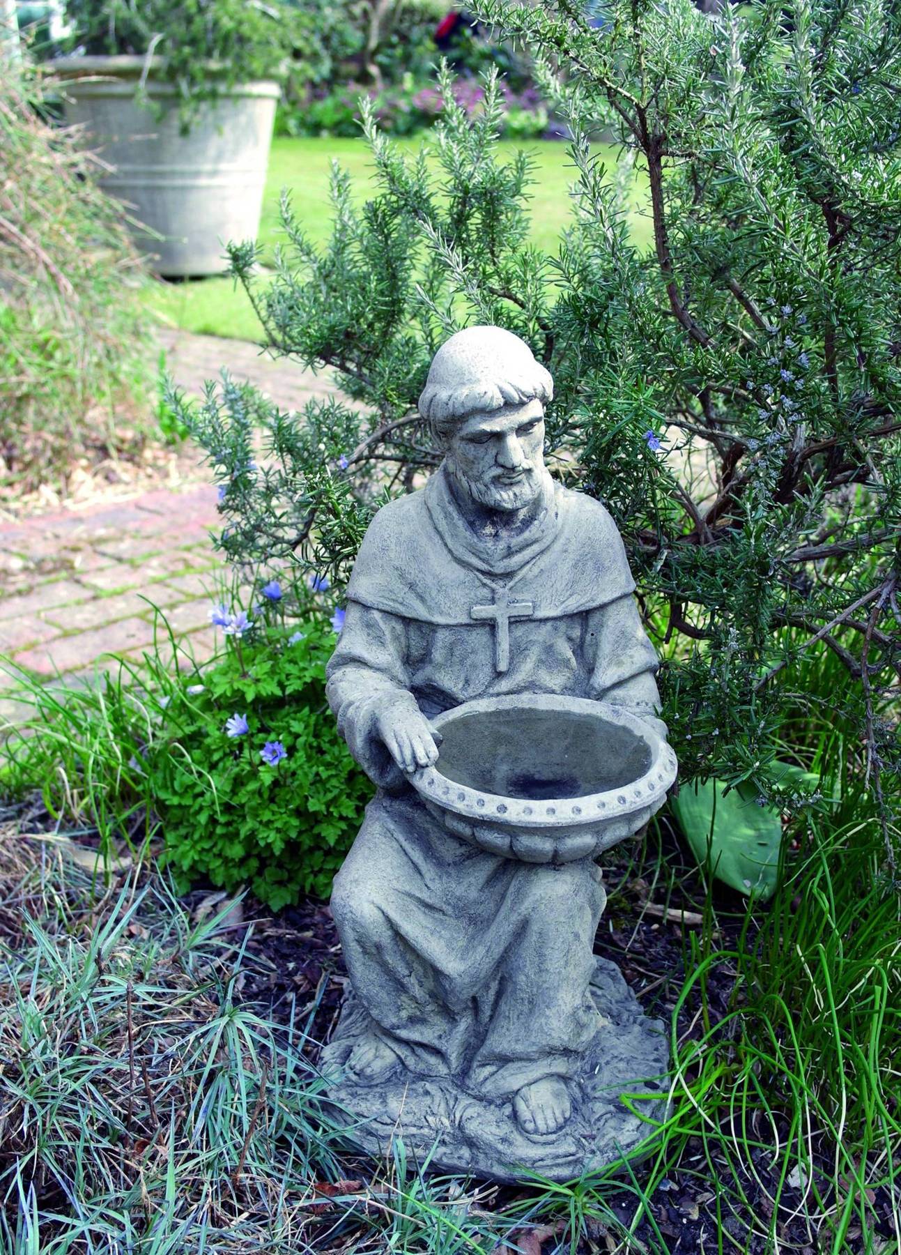 St Francis of Assisi Bird Feeder Stone Statue