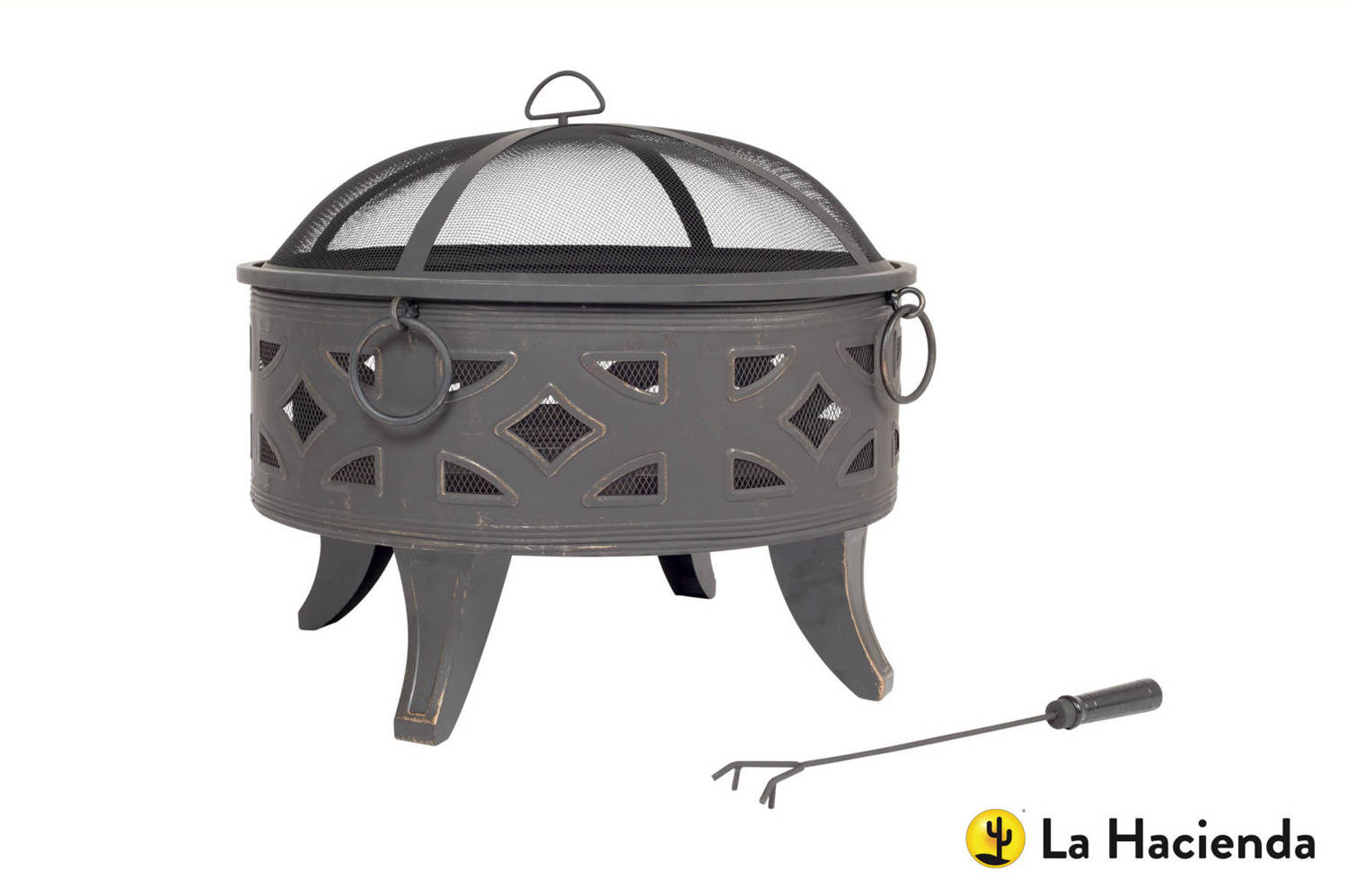 Diamond Steel Firepit with Grill