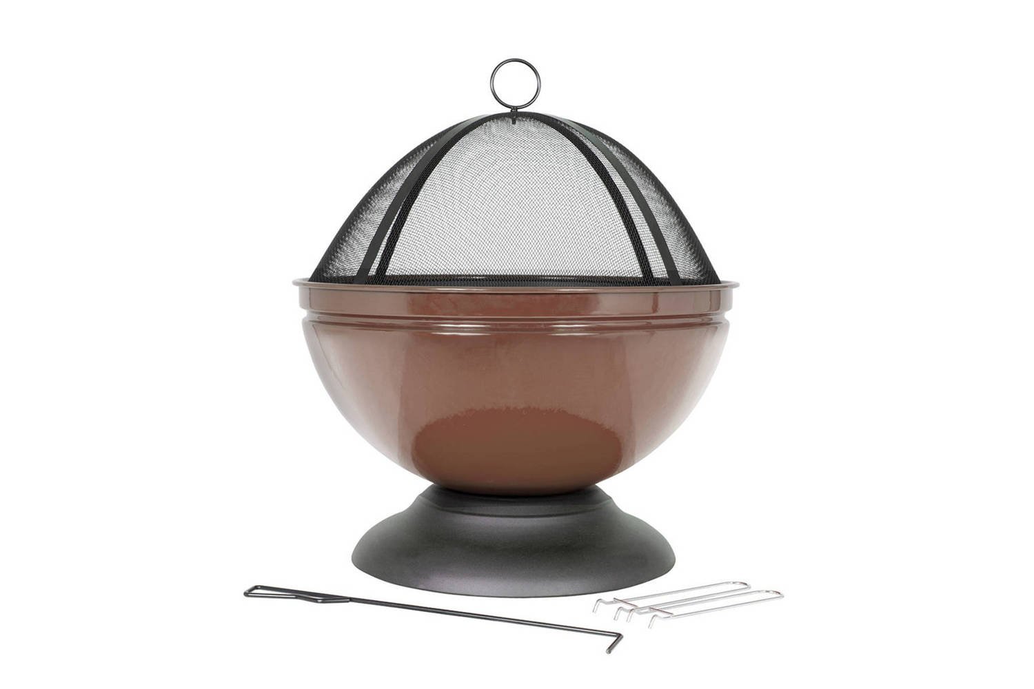 Globe Steel Firepit with Grill