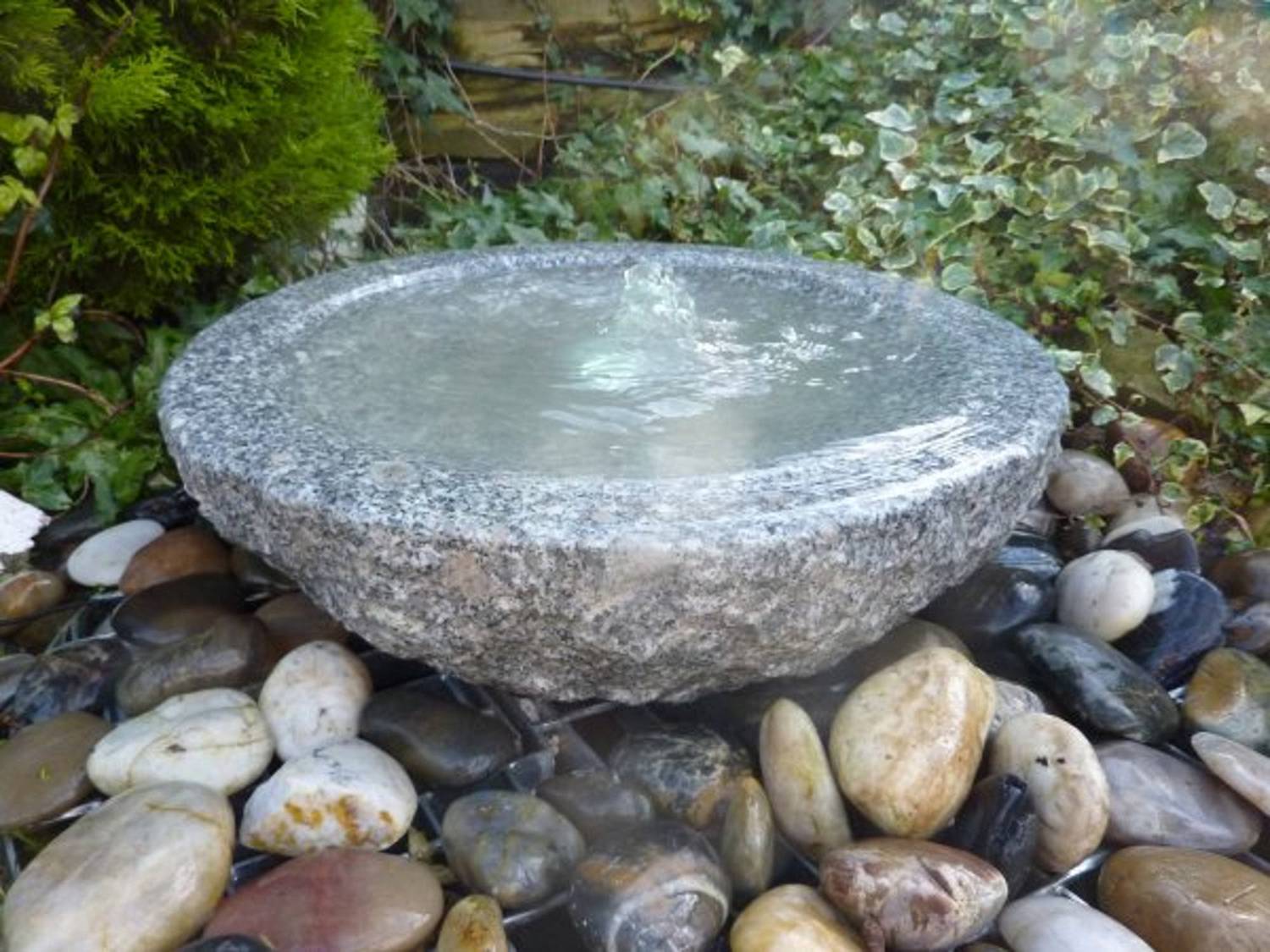 Small Babbling Bowl Grey Granite Water Feature