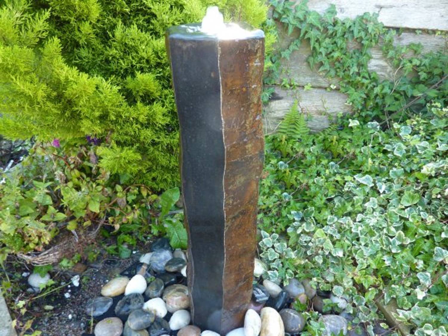 Large Basalt Column Water Feature with Plinth
