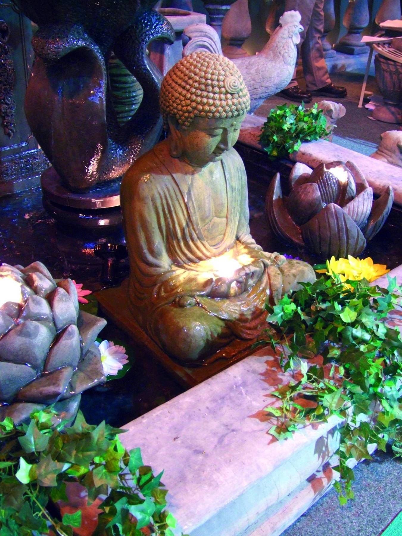 Meditating Buddha Stone Fountain