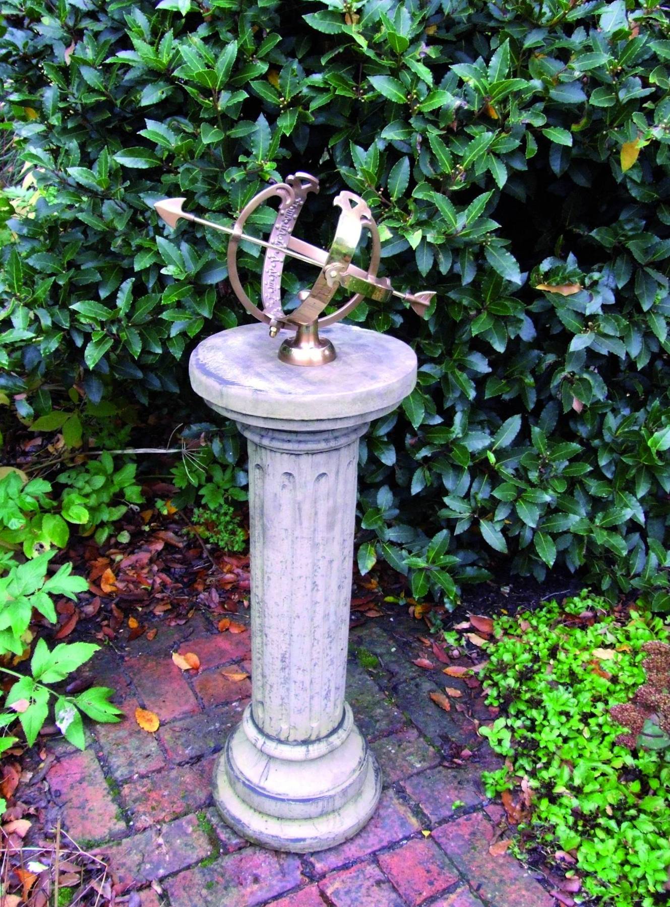 Medium Armillary on Brighton Stone Garden Pedestal